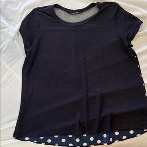 Papermoon Dark Blue Polka Dot Short Sleeve Top